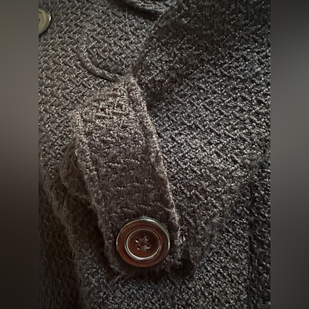 Poetry Black Textured Button Front Coat - Picture 5 of 6